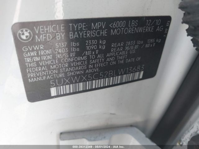 Photo 8 VIN: 5UXWX5C52BLW13683 - BMW X3 