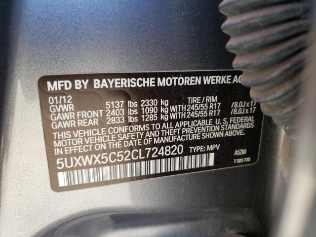 Photo 12 VIN: 5UXWX5C52CL724820 - BMW X3 XDRIVE2 