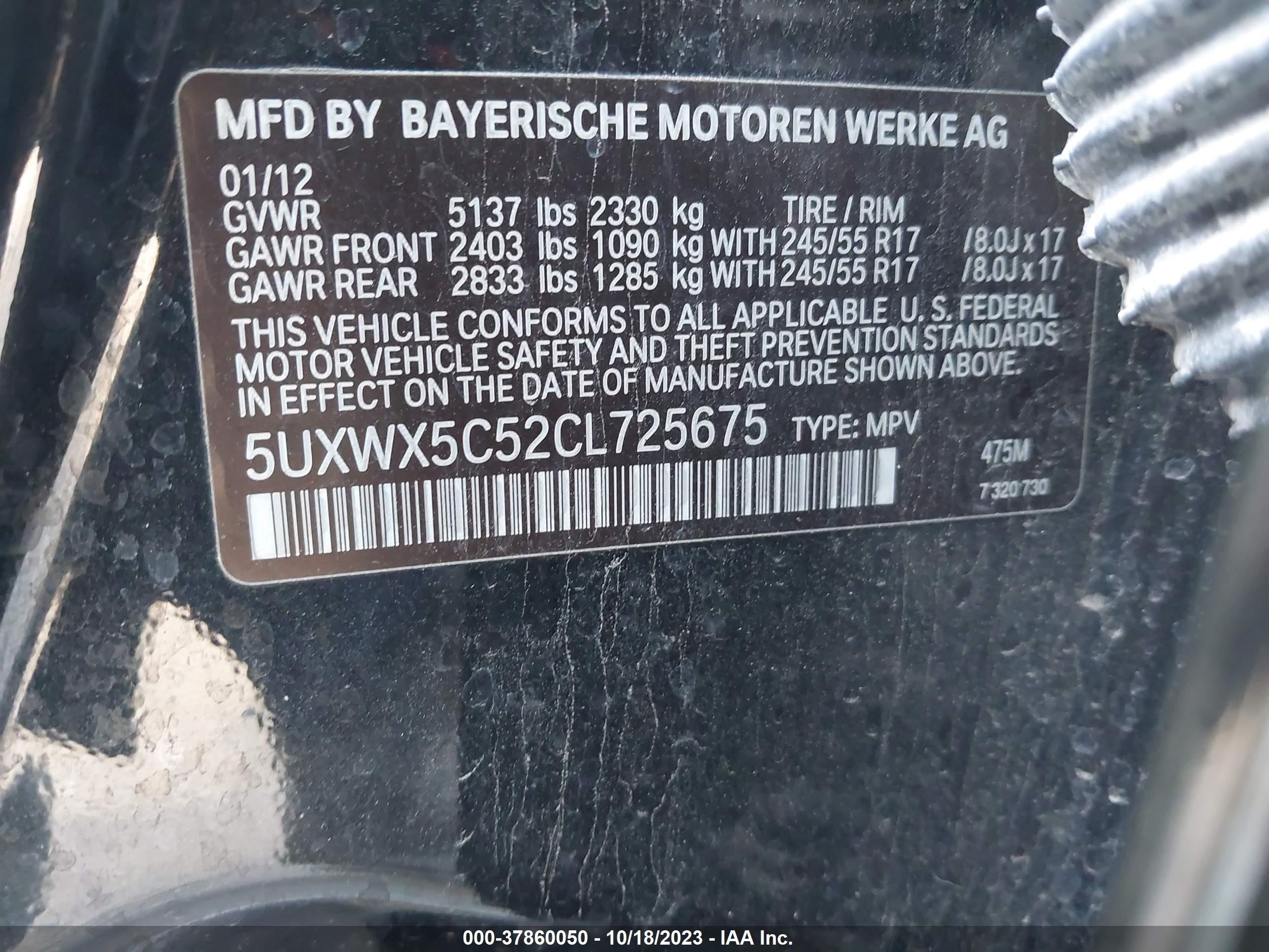 Photo 8 VIN: 5UXWX5C52CL725675 - BMW X3 