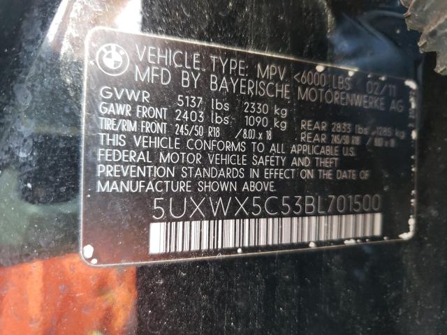 Photo 9 VIN: 5UXWX5C53BL701500 - BMW X3 XDRIVE2 