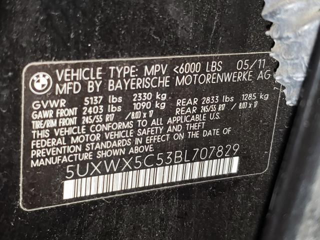 Photo 9 VIN: 5UXWX5C53BL707829 - BMW X3 XDRIVE2 