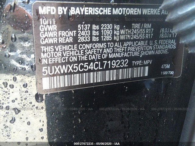 Photo 8 VIN: 5UXWX5C54CL719232 - BMW X3 