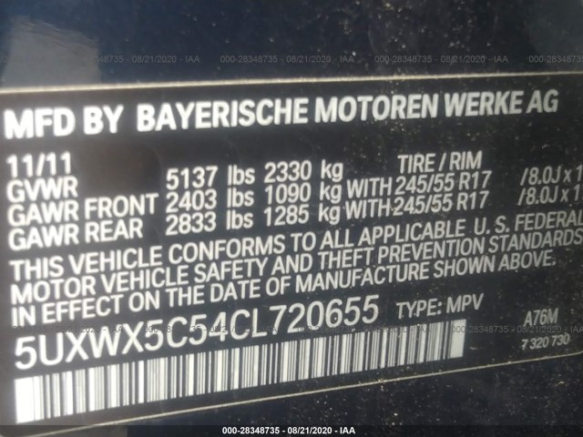 Photo 8 VIN: 5UXWX5C54CL720655 - BMW X3 