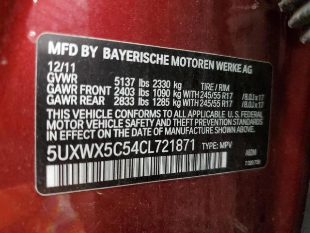 Photo 9 VIN: 5UXWX5C54CL721871 - BMW X3 XDRIVE2 