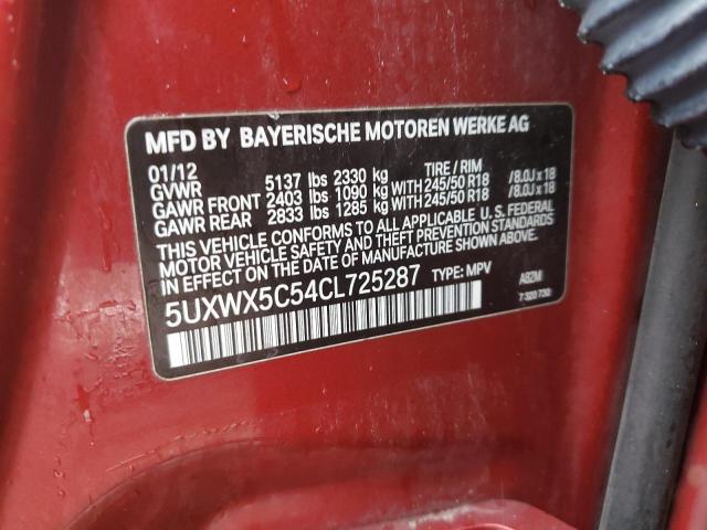 Photo 12 VIN: 5UXWX5C54CL725287 - BMW X3 