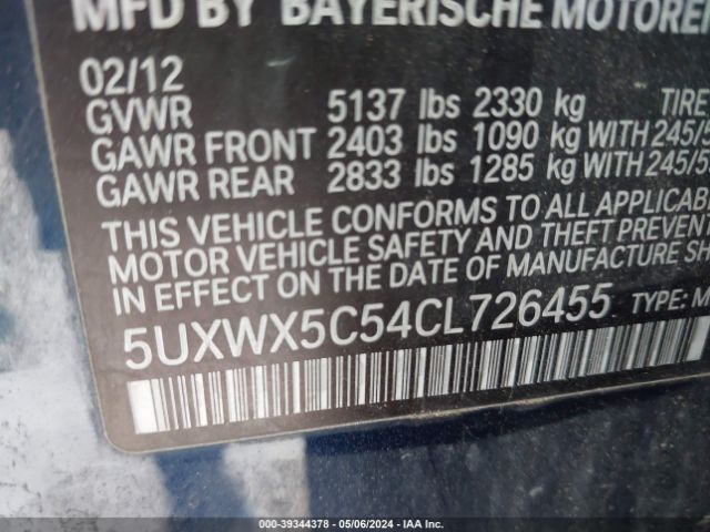 Photo 8 VIN: 5UXWX5C54CL726455 - BMW X3 