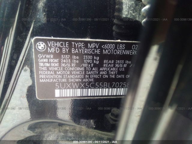 Photo 8 VIN: 5UXWX5C55BL702583 - BMW X3 