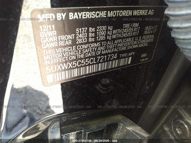 Photo 8 VIN: 5UXWX5C55CL721734 - BMW X3 