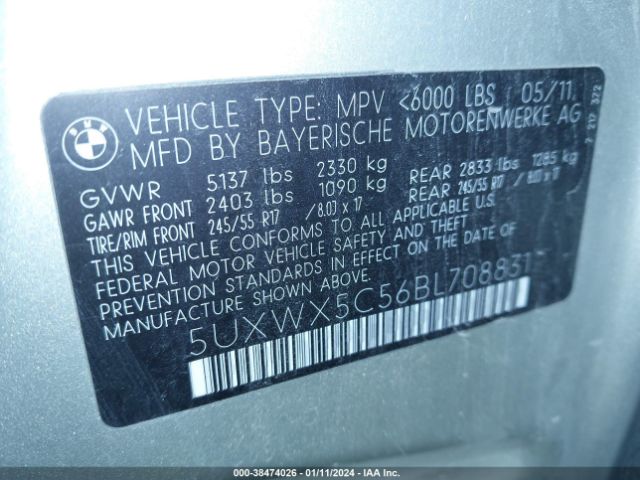 Photo 8 VIN: 5UXWX5C56BL708831 - BMW X3 