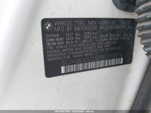 Photo 8 VIN: 5UXWX5C57BL713374 - BMW X3 