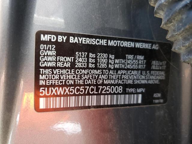 Photo 9 VIN: 5UXWX5C57CL725008 - BMW X3 XDRIVE2 