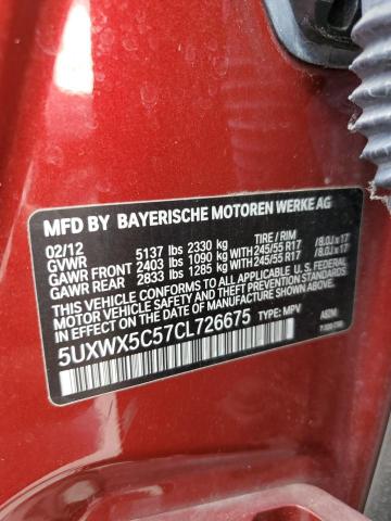 Photo 12 VIN: 5UXWX5C57CL726675 - BMW X3 XDRIVE2 