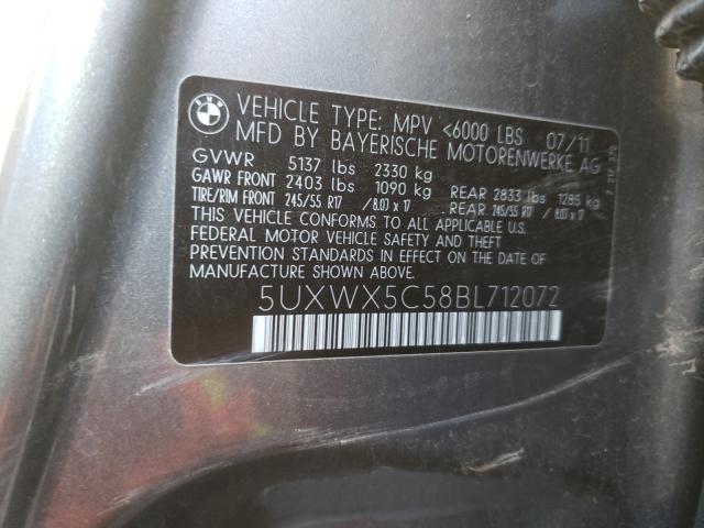 Photo 9 VIN: 5UXWX5C58BL712072 - BMW X3 XDRIVE2 