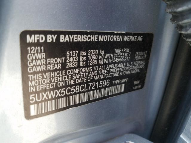 Photo 9 VIN: 5UXWX5C58CL721596 - BMW X3 XDRIVE2 