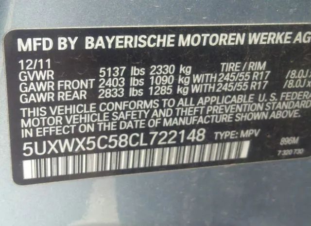 Photo 8 VIN: 5UXWX5C58CL722148 - BMW X3 