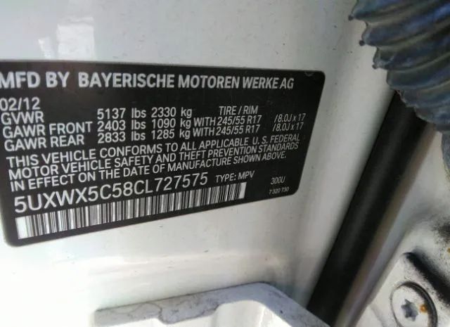 Photo 8 VIN: 5UXWX5C58CL727575 - BMW X3 