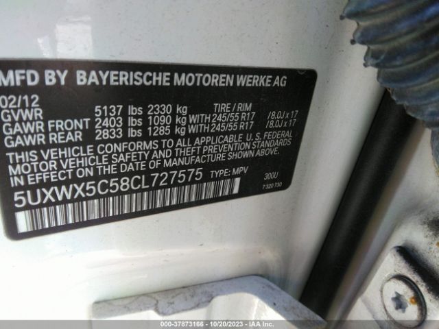 Photo 8 VIN: 5UXWX5C58CL727575 - BMW X3 