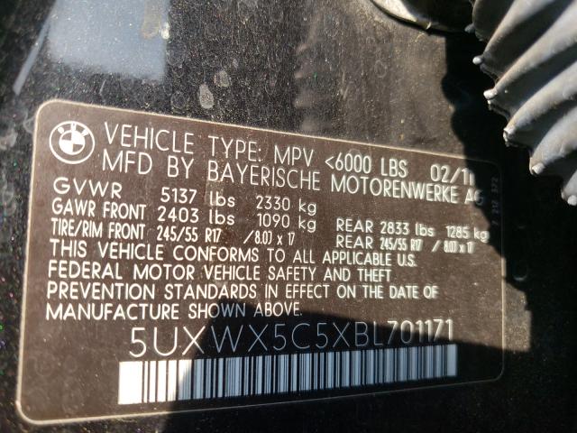 Photo 9 VIN: 5UXWX5C5XBL701171 - BMW X3 XDRIVE2 