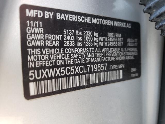 Photo 9 VIN: 5UXWX5C5XCL719557 - BMW X3 XDRIVE2 