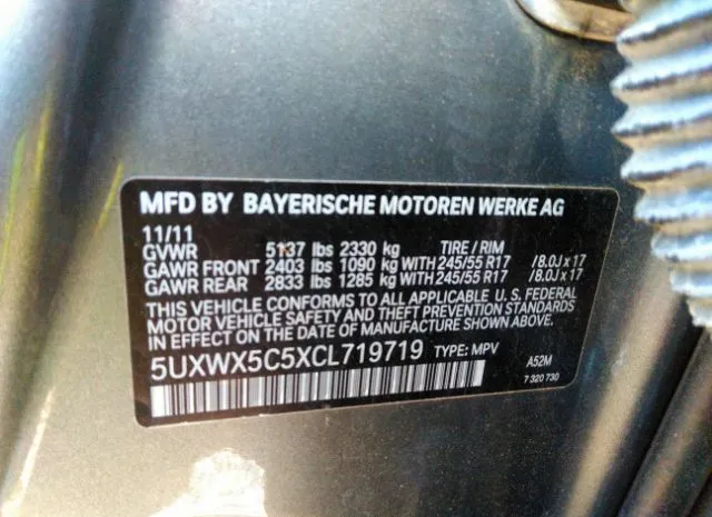 Photo 8 VIN: 5UXWX5C5XCL719719 - BMW X3 