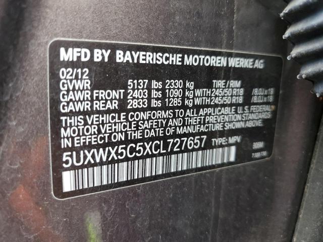 Photo 12 VIN: 5UXWX5C5XCL727657 - BMW X3 