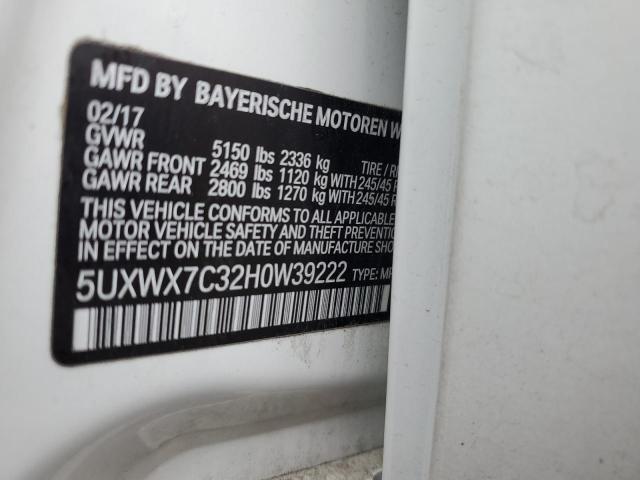 Photo 13 VIN: 5UXWX7C32H0W39222 - BMW X3 XDRIVE3 