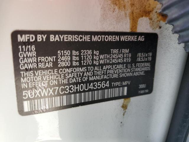 Photo 12 VIN: 5UXWX7C33H0U43564 - BMW X3 