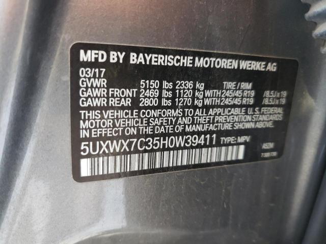 Photo 13 VIN: 5UXWX7C35H0W39411 - BMW X3 