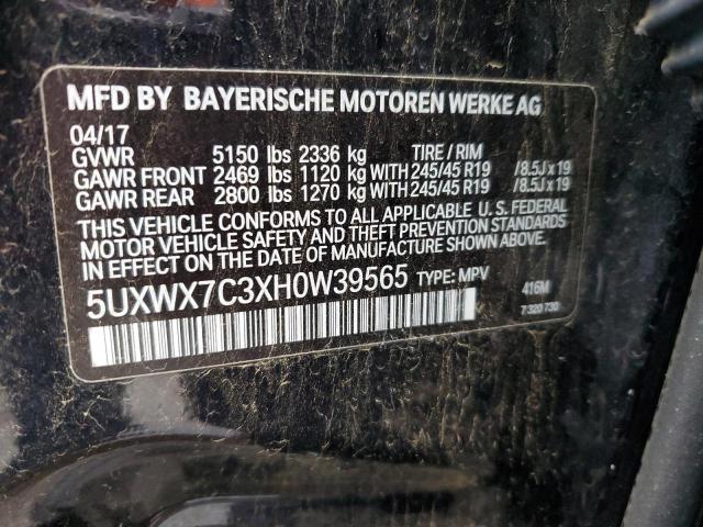 Photo 12 VIN: 5UXWX7C3XH0W39565 - BMW X3 XDRIVE3 