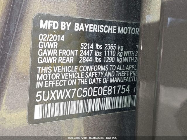 Photo 8 VIN: 5UXWX7C50E0E81754 - BMW X3 