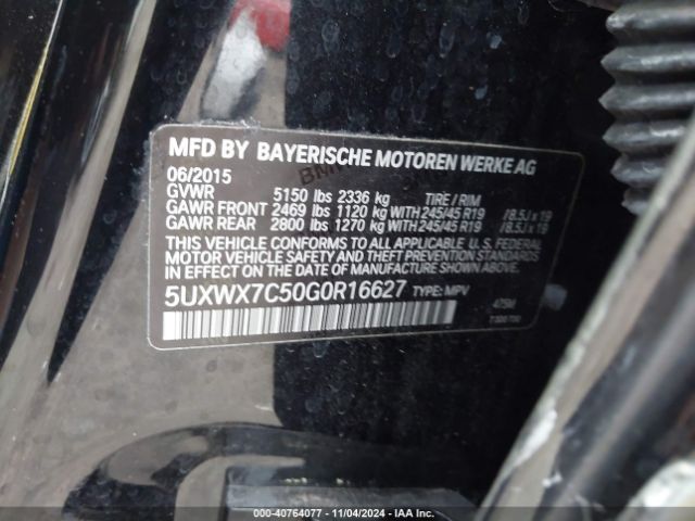 Photo 8 VIN: 5UXWX7C50G0R16627 - BMW X3 