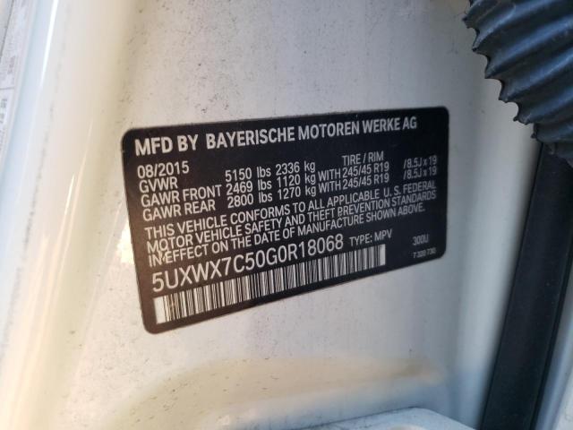 Photo 12 VIN: 5UXWX7C50G0R18068 - BMW X3 XDRIVE3 