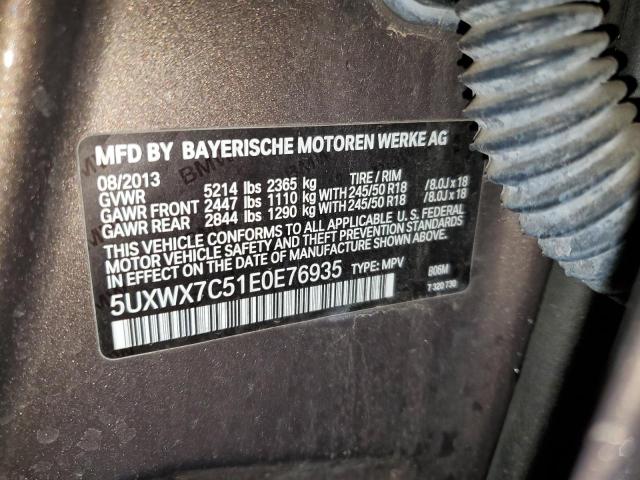 Photo 12 VIN: 5UXWX7C51E0E76935 - BMW X3 XDRIVE3 