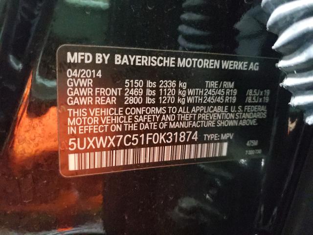 Photo 9 VIN: 5UXWX7C51F0K31874 - BMW X3 