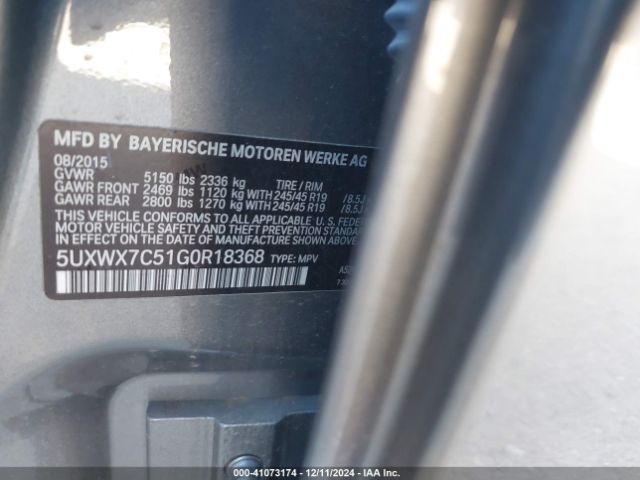 Photo 8 VIN: 5UXWX7C51G0R18368 - BMW X3 