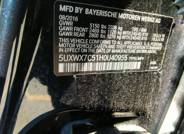 Photo 8 VIN: 5UXWX7C51H0U40955 - BMW X3 