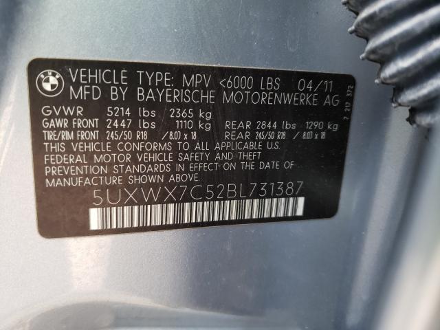 Photo 9 VIN: 5UXWX7C52BL731387 - BMW X3 XDRIVE3 