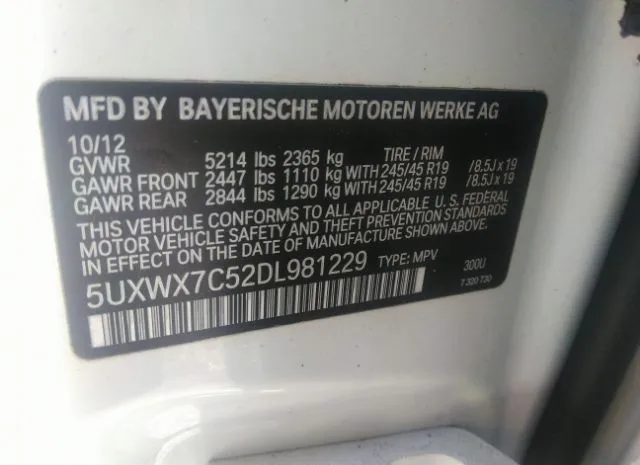 Photo 8 VIN: 5UXWX7C52DL981229 - BMW X3 