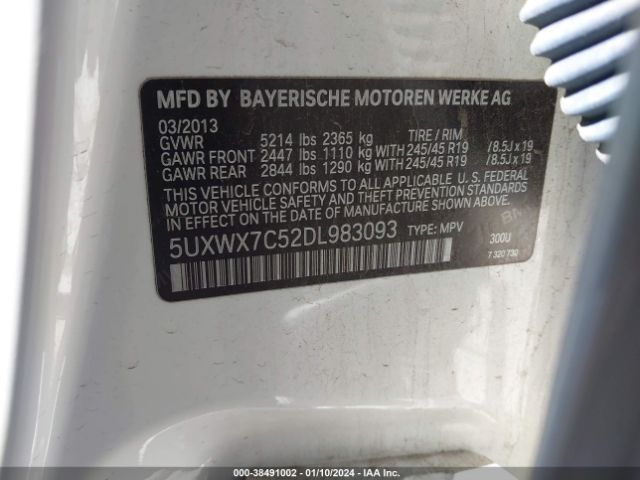 Photo 8 VIN: 5UXWX7C52DL983093 - BMW X3 