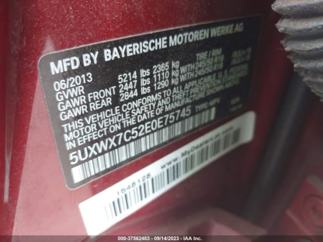 Photo 8 VIN: 5UXWX7C52E0E75745 - BMW X3 