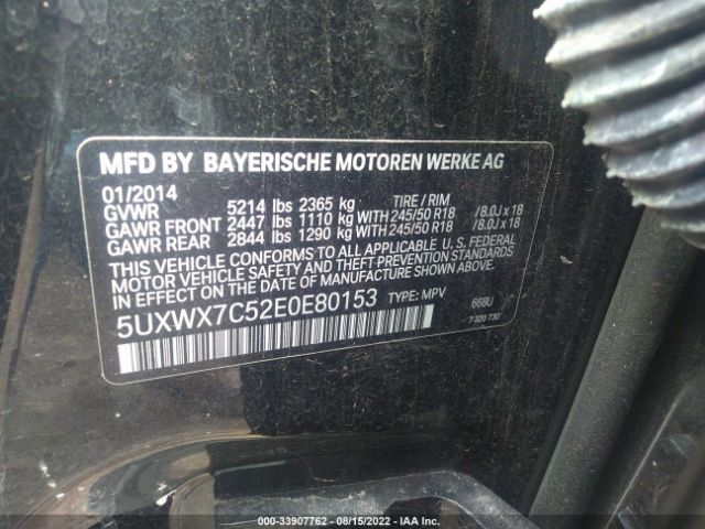 Photo 8 VIN: 5UXWX7C52E0E80153 - BMW X3 