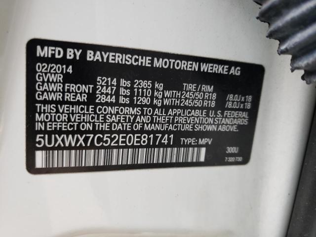 Photo 12 VIN: 5UXWX7C52E0E81741 - BMW X3 XDRIVE3 