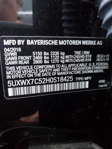 Photo 13 VIN: 5UXWX7C52H0S18425 - BMW X3 XDRIVE3 