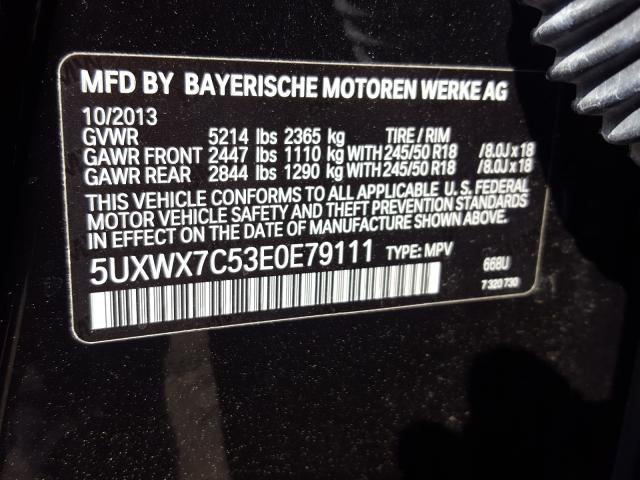 Photo 9 VIN: 5UXWX7C53E0E79111 - BMW X3 XDRIVE3 