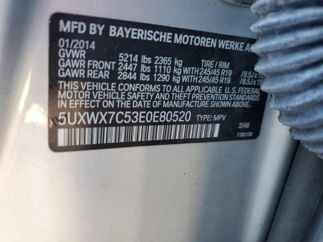 Photo 12 VIN: 5UXWX7C53E0E80520 - BMW X3 