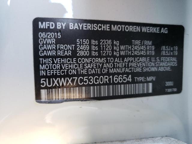 Photo 9 VIN: 5UXWX7C53G0R16654 - BMW X3 XDRIVE3 