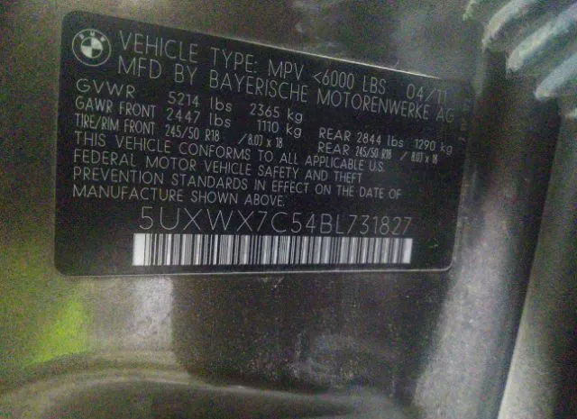 Photo 8 VIN: 5UXWX7C54BL731827 - BMW X3 