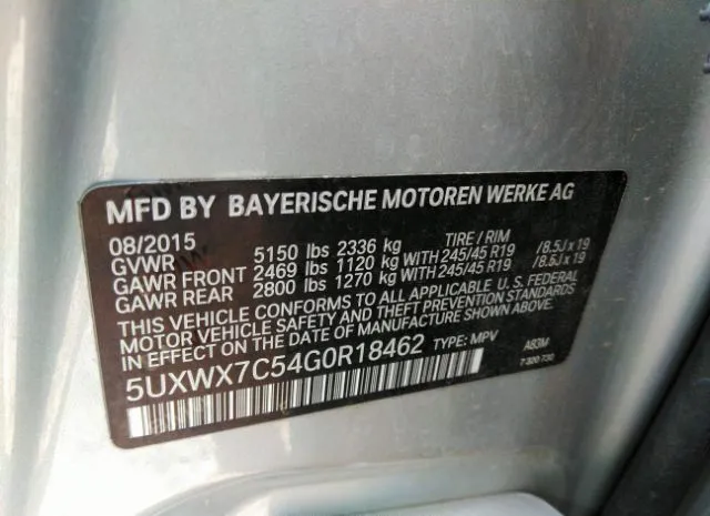 Photo 8 VIN: 5UXWX7C54G0R18462 - BMW X3 