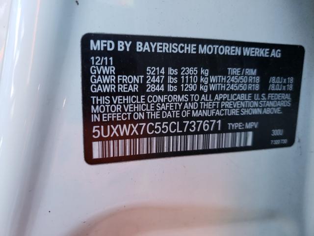 Photo 9 VIN: 5UXWX7C55CL737671 - BMW X3 XDRIVE3 