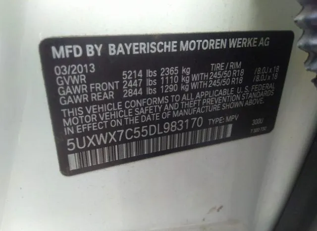 Photo 8 VIN: 5UXWX7C55DL983170 - BMW X3 